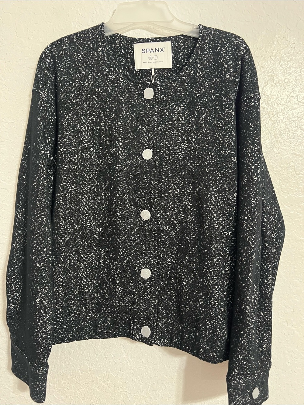 NEW Spanx Ponte Bomber Jacket Women Black Quiet Luxury Minimalist Size 3X  # 019